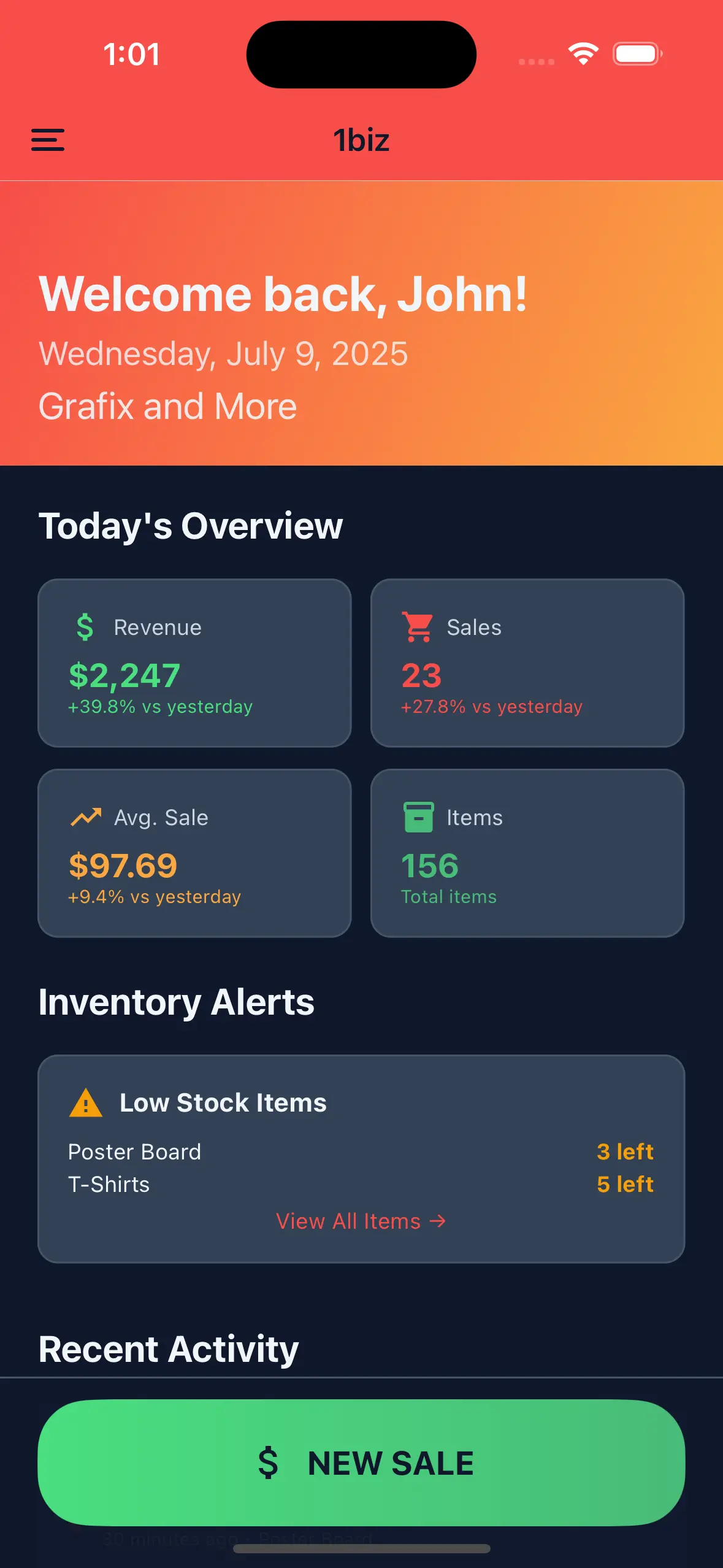 1biz app screenshot 1