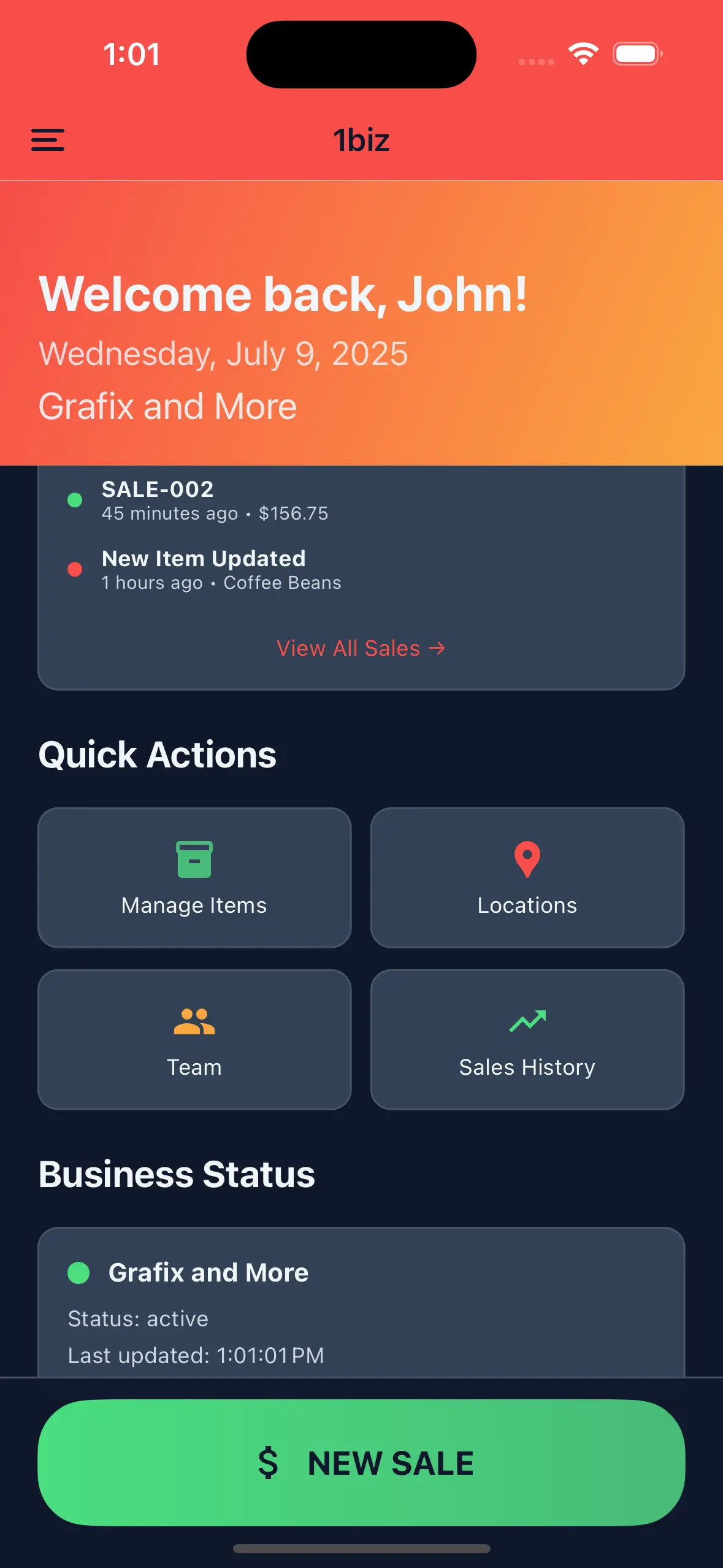 1biz app screenshot 2